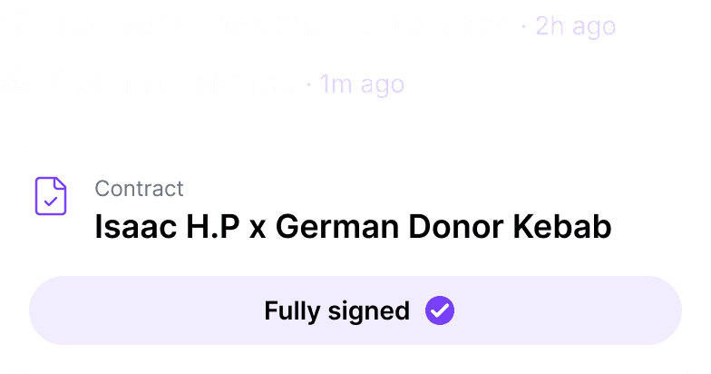 Campaign admin dashboard showing automated contracts and payments